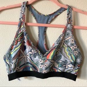 PINK Victoria’s Secret Sports Bra Blue Floral M